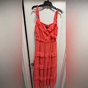 City Chic Vibrant Coral Maxi Dress